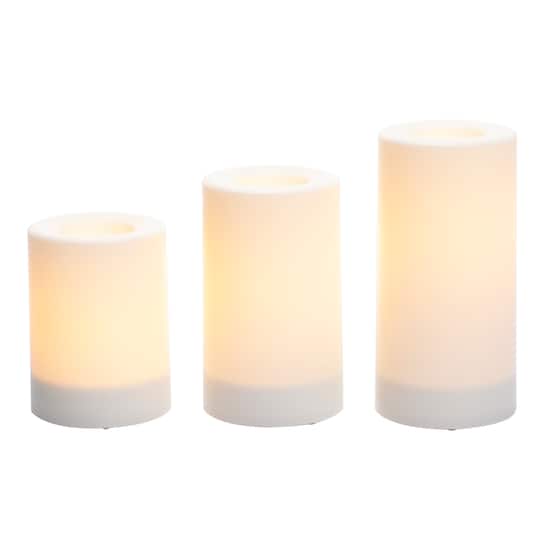 White 3-Pack LED Pillar Candles by Ashland®